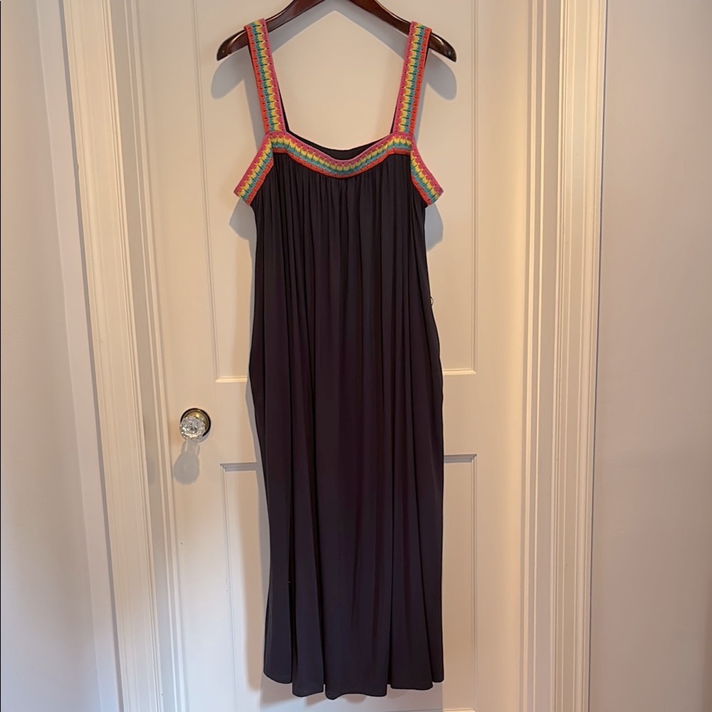 NWT Boden size 16/18 crocheted trim A line sleeveless maxi sundress